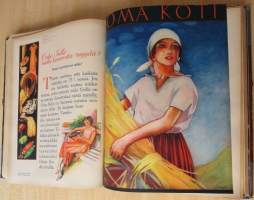 OMA KOTI Perhelehti 1931 vuosikerta + lahjalehti vuodelta 1931 : Kannet kuvittanut Martta Wendelin