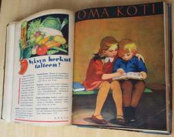 OMA KOTI Perhelehti 1931 vuosikerta + lahjalehti vuodelta 1931 : Kannet kuvittanut Martta Wendelin