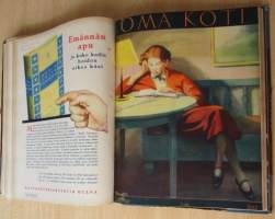 OMA KOTI Perhelehti 1931 vuosikerta + lahjalehti vuodelta 1931 : Kannet kuvittanut Martta Wendelin
