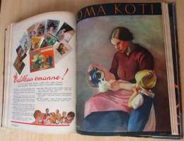 OMA KOTI Perhelehti 1931 vuosikerta + lahjalehti vuodelta 1931 : Kannet kuvittanut Martta Wendelin