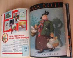 OMA KOTI Perhelehti 1931 vuosikerta + lahjalehti vuodelta 1931 : Kannet kuvittanut Martta Wendelin