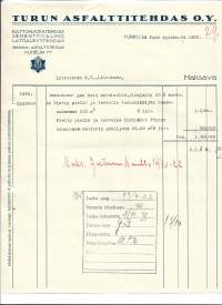 Turun Asfalttitehdas Oy Turku  1922    - firmalomake