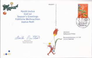 FDC Suomi  (ensipäiväkortti) Joulu 2004 (29.10.). LAPE 1716 ja Joulu Helsinki 15.12.2004. Kaksipuoleinen kortti.