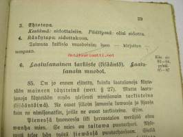 Kieliopin alkeita - oppikirja koe  - Etupäässä neli-osastoisten kansakoulujen tarpeeksi Toimitti A. Raitio 1912