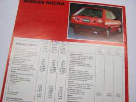 Nissan Micra Combi Coupé, 3-ov., DX, GL. SGL, 4-vaiht., 5-vaiht. 1985 -myyntiesite