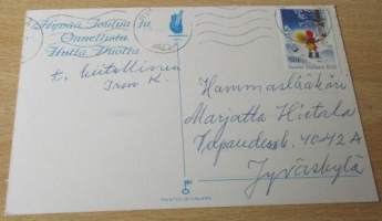 Postikortti - Joulukortti : Marjaliisa Pitkäranta - Talvimaisena talosta:  Kulkenut, postilema ja Postimerkki 1978