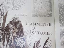 Lasten Maailma 1956 nr 9, tehtäviä, tarinoita, sarjakuvia, päätoimittaja Markus Rautio, kuvituksia mm. Maija Karma, Tekstejä Aila Nissinen, Koira Koipeliini...