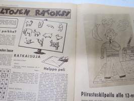 Lasten Maailma 1951 nr 1, tehtäviä, tarinoita, sarjakuvia, päätoimittaja Markus Rautio, kuvituksia mm. Maija Karma, Tekstejä Aila Nissinen, Walt Disney...
