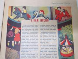 Lasten Maailma 1951 nr 1, tehtäviä, tarinoita, sarjakuvia, päätoimittaja Markus Rautio, kuvituksia mm. Maija Karma, Tekstejä Aila Nissinen, Walt Disney...