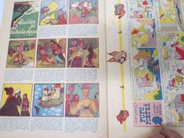 Lasten Maailma 1951 nr 1, tehtäviä, tarinoita, sarjakuvia, päätoimittaja Markus Rautio, kuvituksia mm. Maija Karma, Tekstejä Aila Nissinen, Walt Disney...