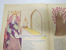 Lasten Maailma 1952 nr 1, tehtäviä, tarinoita, sarjakuvia, päätoimittaja Markus Rautio, kuvituksia mm. Maija Karma, Tekstejä Aila Nissinen, Uusi nukketeatteri...