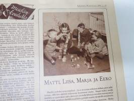 Lasten Maailma 1952 nr 1, tehtäviä, tarinoita, sarjakuvia, päätoimittaja Markus Rautio, kuvituksia mm. Maija Karma, Tekstejä Aila Nissinen, Uusi nukketeatteri...