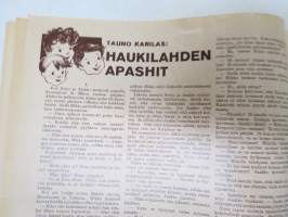 Lasten Maailma 1952 nr 1, tehtäviä, tarinoita, sarjakuvia, päätoimittaja Markus Rautio, kuvituksia mm. Maija Karma, Tekstejä Aila Nissinen, Uusi nukketeatteri...