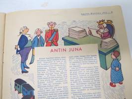 Lasten Maailma 1952 nr 1, tehtäviä, tarinoita, sarjakuvia, päätoimittaja Markus Rautio, kuvituksia mm. Maija Karma, Tekstejä Aila Nissinen, Uusi nukketeatteri...