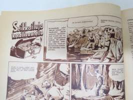 Lasten Maailma 1947 nr 10, tehtäviä, tarinoita, sarjakuvia, päätoimittaja Markus Rautio, Neekeripoikien lelut -kilpailu, Vauhtipeli, Hannu ja Kerttu, ym.