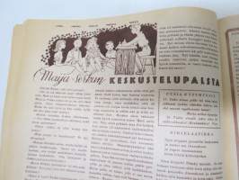 Lasten Maailma 1947 nr 10, tehtäviä, tarinoita, sarjakuvia, päätoimittaja Markus Rautio, Neekeripoikien lelut -kilpailu, Vauhtipeli, Hannu ja Kerttu, ym.