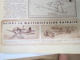 Lasten Maailma 1948 nr 1, tehtäviä, tarinoita, sarjakuvia, päätoimittaja Markus Rautio, Varjokuvia, Pupu Pirteä, ym.