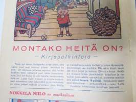 Lasten Maailma 1948 nr 1, tehtäviä, tarinoita, sarjakuvia, päätoimittaja Markus Rautio, Varjokuvia, Pupu Pirteä, ym.