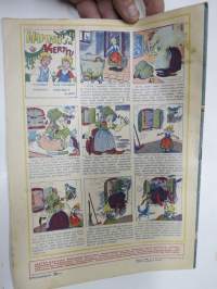 Lasten Maailma 1948 nr 1, tehtäviä, tarinoita, sarjakuvia, päätoimittaja Markus Rautio, Varjokuvia, Pupu Pirteä, ym.
