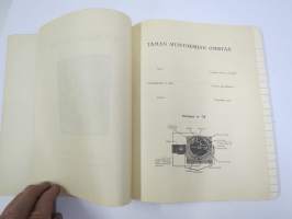Sotilasmuistoja -käyttämätön 1930-luvun kirja lauluja, vitsejä, huumoria ym. varten, etulehdillä kompassi m/34 esittely, ampumatulokset taulukko