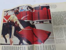Apu 1965 nr 40, El Cordobés - härkätaistelija, Ravit ja surkea tekniikka, Veikko Ennala - Kauhun yö Karvaselän tuvassa, Hanna putosi 5. kerroksesta, Tunisia, ym.
