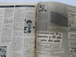 Apu 1965 nr 40, El Cordobés - härkätaistelija, Ravit ja surkea tekniikka, Veikko Ennala - Kauhun yö Karvaselän tuvassa, Hanna putosi 5. kerroksesta, Tunisia, ym.