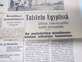 Turun Sanomat 28.10.1942, Rommel ensimmäisen kierroksen voittaja, Loistava merivoitto japanilaisille, Hävittäjämme pudottaneet ainakin 9 lentokonetta...