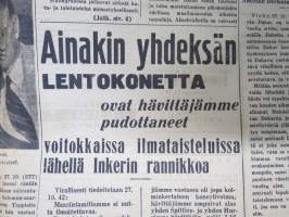 Turun Sanomat 28.10.1942, Rommel ensimmäisen kierroksen voittaja, Loistava merivoitto japanilaisille, Hävittäjämme pudottaneet ainakin 9 lentokonetta...