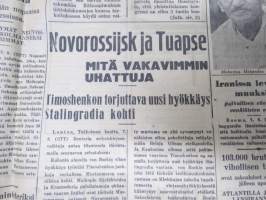 Turun Sanomat 8.8.1942, Timoshenkon joukot kärsineet raskaan tappion, Von Bock tavoittelee Stalingradia, Kondiittori Adolf Suszycki kaatunut - kuolinilmoitus,