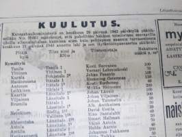 Turun Sanomat 8.8.1942, Timoshenkon joukot kärsineet raskaan tappion, Von Bock tavoittelee Stalingradia, Kondiittori Adolf Suszycki kaatunut - kuolinilmoitus,