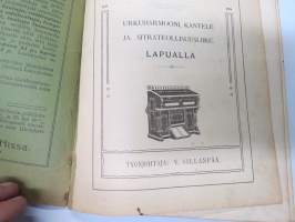 Jaakko Hissa - Urkuharmooni, kantele- ja sitrateollisuusliike Lapualla - Tuoteluettelo v. 1904 (mukana myös soitinten hjoitoa ja käyttöä koskevia ohjeita