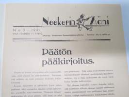 Neekerin ääni 1944 nr 3 - Satakunnan Sanomalehtimiesyhdistys -julkaisu