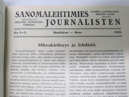 Sanomalehtimies - Journalisten 1950 nr 3-4 + 1949 nr 3-4 + 1945 nr 2-3, 3 eri numeroa yhdessä,mm. kokous Kuopiossa - Kuopion alueen asioita, järjestöasioita...