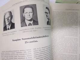 Sanomalehtimies - Journalisten 1950 nr 3-4 + 1949 nr 3-4 + 1945 nr 2-3, 3 eri numeroa yhdessä,mm. kokous Kuopiossa - Kuopion alueen asioita, järjestöasioita...