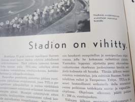 Työläisnaisten Urheilulehti 1938 nr 6, Kansikuva Olympiastadion vihitty, Työläisolympialaiset 1942 Suomeen, Telttaelämää, Orja-äiti (kirjoittanut kiinalainen...
