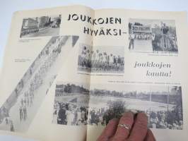 Työläisnaisten Urheilulehti 1938 nr 6, Kansikuva Olympiastadion vihitty, Työläisolympialaiset 1942 Suomeen, Telttaelämää, Orja-äiti (kirjoittanut kiinalainen...