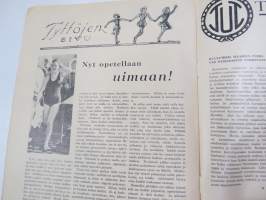 Työläisnaisten Urheilulehti 1938 nr 6, Kansikuva Olympiastadion vihitty, Työläisolympialaiset 1942 Suomeen, Telttaelämää, Orja-äiti (kirjoittanut kiinalainen...