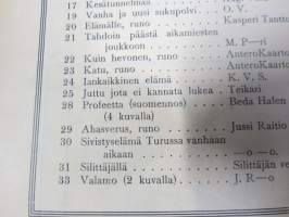 Kesätunnelma I 1915 - Sosialistin Kirjapaino-osuuskunta IL julkaisu, Kansikuva Victor Westerholm "Juhannusilta", Muita kuvittajia mm. Edvin Lydén, A. Luomanen...