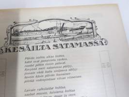 Kesätunnelma nr 4 1919 - Sosialistin Kirjapaino-osuuskunta IL julkaisu, Kuvittanut Jalmari Syvänne, kirjoittajina mm. Johannes Gebhart, Emil Lumipursi, Konrad...