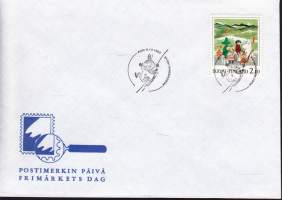 FDC /Ensipäiväkuori Suomi - Nordia postimerkkinäyttely.  9.10.1992. LAPE 1187. Leimana Postimerkin päivä, Pori.