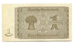 Saksa 1 Rentenmark 1937  seteli