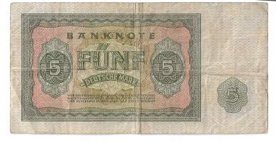 Saksa 5 Deutsche Mark 1955 seteli