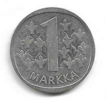 1 markka  1965  hopeaa