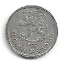 1 markka  1966  hopeaa