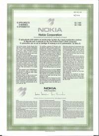 Nokia Corporation 10 optio-oikeutta 1987 - 1992  optiotodistus