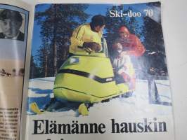 Hymy Lehti 1969 nr 12 -sis. mm. seur. artikkelit / kuvat / mainokset; Kansikuva Virpi von Waltzel, Veikko Ennala katosi itään, Ski-doo, Tuhopolttaja - joutomies -