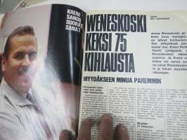 Hymy Lehti 1969 nr 12 -sis. mm. seur. artikkelit / kuvat / mainokset; Kansikuva Virpi von Waltzel, Veikko Ennala katosi itään, Ski-doo, Tuhopolttaja - joutomies -