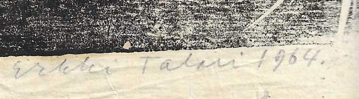 Erkki Talari, "Kasvot" Puupiirros sign a tergo 1964 tpla A4 koko kehystämätön