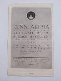 Gustav Paulig ja K:ni : tehdastavaroiden hinnastot Syyskuun 1 päivänä 1930