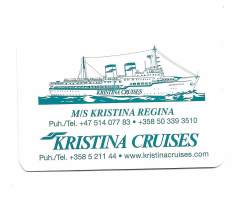 Kristina Cruises - ms Kristina Regina - mainoskortti
